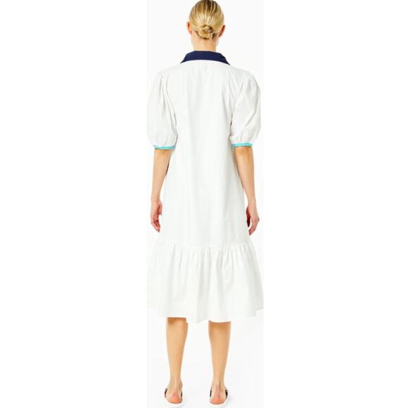 Addison Bay Isle Puff Sleeves Button Down Collared Shirt Dress Tuckernuck NWT - Picture 4 of 6